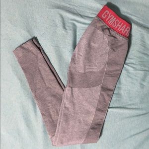 Gymshark Flex Leggings-Light Grey Marl/SherbetPink